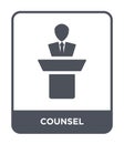 counsel icon in trendy design style. counsel icon isolated on white background. counsel vector icon simple and modern flat symbol