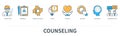 Counseling concept vector infographics