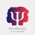 Counseling on psychotherapy and depression for disabled persons in a psychology room. Logo for the office of a psychotherapist and