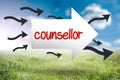 Counsellor against sunny landscape