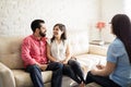 Reconciled couple after effective marital therapy Royalty Free Stock Photo