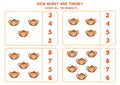 Counting game for kids. Math game with cartoon monkey. Royalty Free Stock Photo