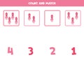 Count all pink squids and match with the correct number