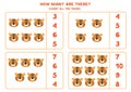 Counting game for kids. Math game with cartoon tiger. Royalty Free Stock Photo