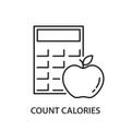 Count calories linear icon Royalty Free Stock Photo