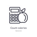 count calories outline icon. isolated line vector illustration from general collection. editable thin stroke count calories icon Royalty Free Stock Photo