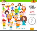 Count children characters game worksheet Royalty Free Stock Photo