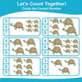 Letâs counting the turtle together and circle the correct number on the page.