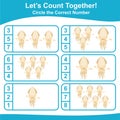 Letâs counting the squids together and circle the correct number on the page.