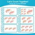 Letâs counting the shrimps together and circle the correct number on the page.