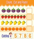 Count Cut and Paste maths worksheet for children