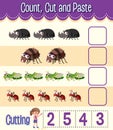 Count Cut and Paste maths worksheet for children