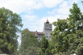 Count Dracula Castle view between the trees Royalty Free Stock Photo