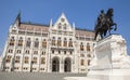 Count Gyula Andrassy Statue and the Hungarian Parliament