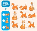 Count how many cats,hares,dogs is educational game. Maths task development of logical thinking of children. Royalty Free Stock Photo