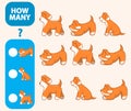 Count how many dogs is educational game. Maths task development of logical thinking of children. Royalty Free Stock Photo