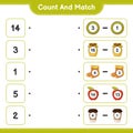 Count and match, count the number of Donut, Jam, Socks, Apple, Teacup and match with the right numbers. Educational children game