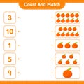 Count and match, count the number of Tangerin and match with right numbers. Educational children game
