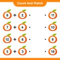 Count and match, count the number of Tangerin and match with right numbers. Educational children game