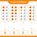 Count and match, count the number of Tangerin and match with right numbers. Educational children game