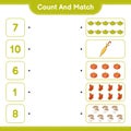Count and match, count the number of Teapot, Umbrella, Pumpkin, Socks, Shiitake and match with the right numbers. Educational