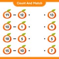 Count and match, count the number of Tangerin and match with right numbers. Educational children game