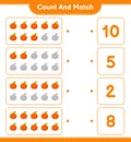 Count and match, count the number of Tangerin and match with right numbers. Educational children game