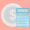 Count money calculator vector Royalty Free Stock Photo