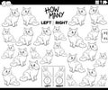 count pictures of cartoon fluffy cat coloring page