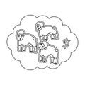 Count sheep icon in outline style isolated on white background.