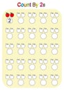 count by twos practice worksheet, math activity, write the missing numbers,