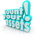 Count Your Assets 3d Words Tracking Wealth Value Money