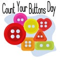 Count Your Buttons Day, idea for a poster, banner, flyer or postcard