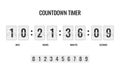 Countdown clock. Counter timer clocks counts day digital down watch numeric minute coming score hour display web page