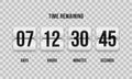 Countdown clock flip counter vector digital timer