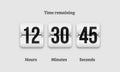 Countdown clock flip counter vector digital timer Royalty Free Stock Photo