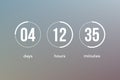 Countdown clock timer web site template vector design