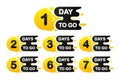 Countdown days to go event. Banner sale. Time countdown. There are nine, eight, seven, six, five, four, three, two, and