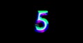 Countdown Design element with glowing edge colorize on black background