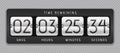 Countdown flip clock. Digital counter, analog time or scoreboard, remaining time banner counter. Vector countdown timer Royalty Free Stock Photo