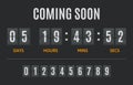 Countdown flip timer. Flip clock days, hours and minutes counter, flipclock counting display. Date timer retro display