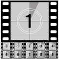 Countdown frames. Retro film movie timer universal counter with numbers. Vector set Royalty Free Stock Photo