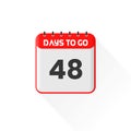 Countdown icon 48 Days Left for sales promotion. Promotional sales banner 48 days left to go