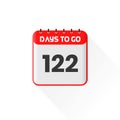 Countdown icon 122 Days Left for sales promotion. Promotional sales banner 122 days left to go