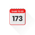 Countdown icon 173 Days Left for sales promotion. Promotional sales banner 173 days left to go