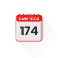Countdown icon 174 Days Left for sales promotion. Promotional sales banner 174 days left to go Royalty Free Stock Photo