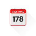 Countdown icon 178 Days Left for sales promotion. Promotional sales banner 178 days left to go Royalty Free Stock Photo