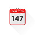 Countdown icon 147 Days Left for sales promotion. Promotional sales banner 147 days left to go Royalty Free Stock Photo