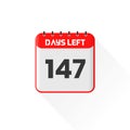 Countdown icon 147 Days Left for sales promotion. Promotional sales banner 147 days left to go Royalty Free Stock Photo
