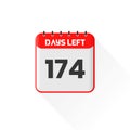 Countdown icon 174 Days Left for sales promotion. Promotional sales banner 174 days left to go Royalty Free Stock Photo